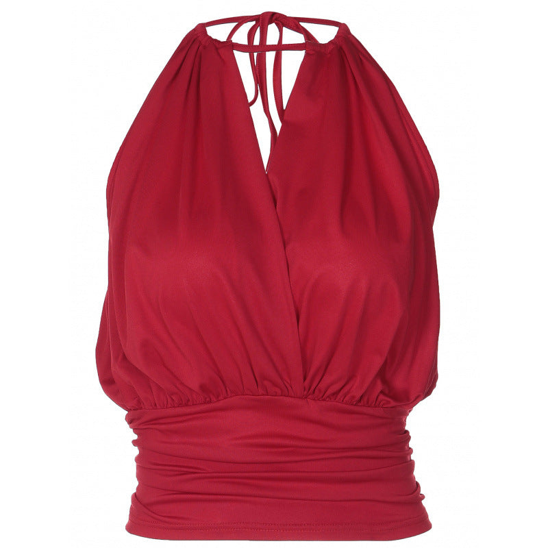 Damen Elegantes Spaghetti-Trägertop mit raffiniertem Faltenwurf R&B