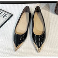 Damen elegante spitze Ballerina-Pumps mit glänzendem Metallic-Akzent R&B