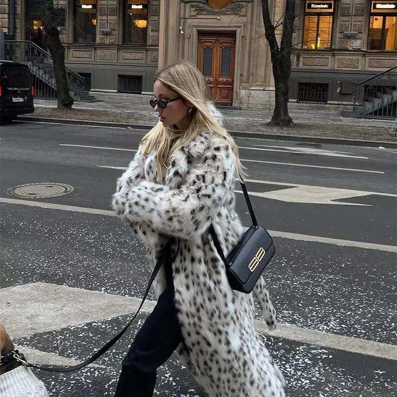 Damen modischer Kunstpelzmantel R&B