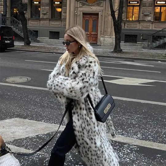 Damen modischer Kunstpelzmantel R&B