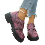 Damen modische Schnürschuhe mit Ziernähten und Plateau R&B