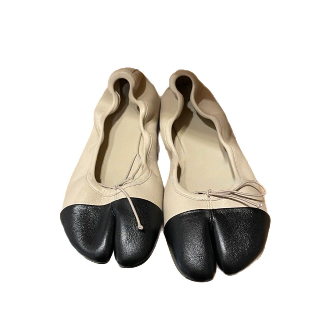 Damen Ballerinas mit abgerundetem Zehenbereich und schnürbarem Detail R&B