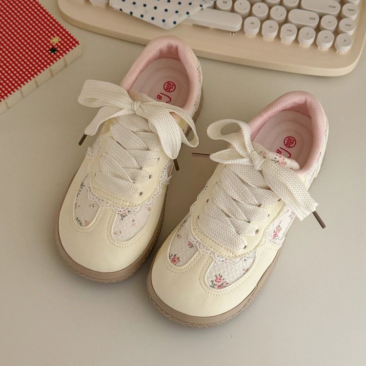 Damen Modische Sneaker mit floralen Akzenten und luxuriösem Spitzen-Design R&B