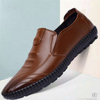 Herren elegante, braune Lederschuhe R&B