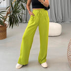Damen Weite Freizeithose mit elastischem Bund und verstellbarem Kordelzug R&B
