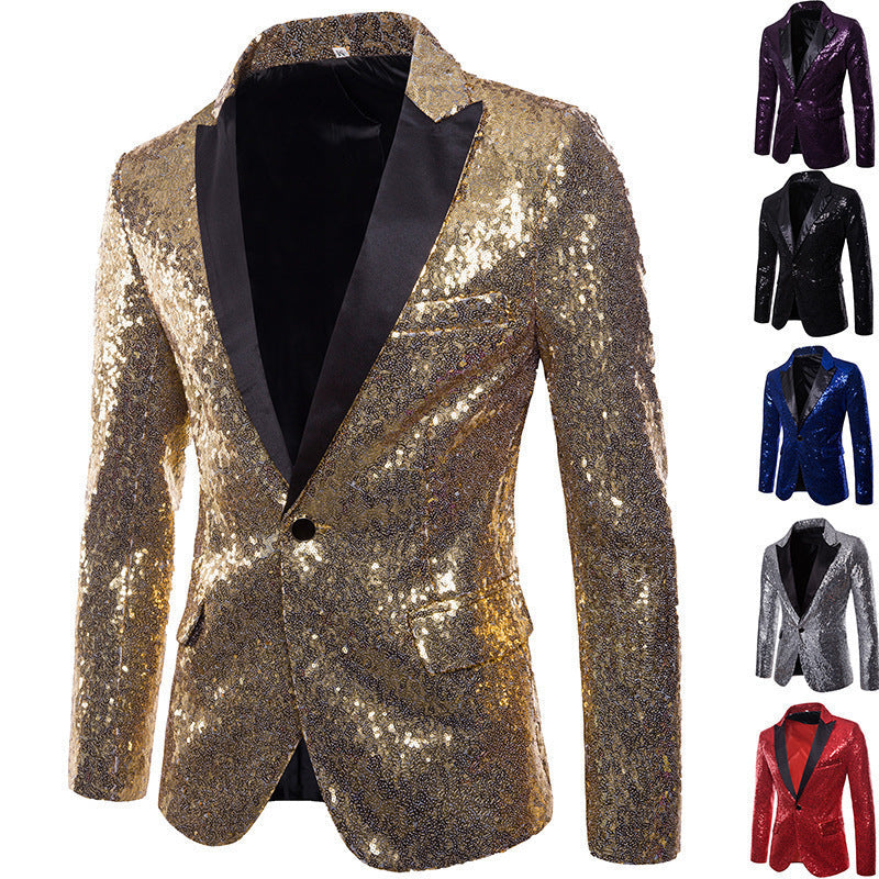 Herren glamouröser Pailletten Blazer R&B