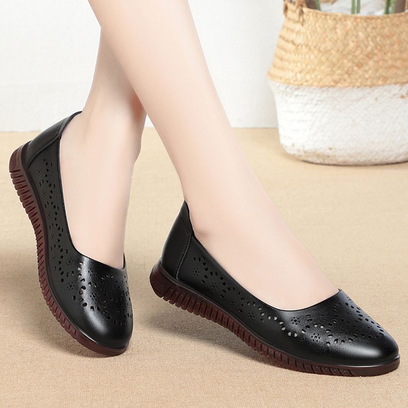 Damen Ballerinas mit atmungsaktiver Lochmusterung und flexiblem Sohlenkomfort R&B