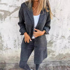 Damen kuscheliger Oversize-Mantel mit praktischen Taschen und elegantem Revers R&B