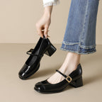 Damen elegante Mary-Jane Schuhe mit komfortablem Blockabsatz