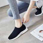 Damen Slip-On Laufschuhe mit elastischem Obermaterial und dämpfender Sohle R&B