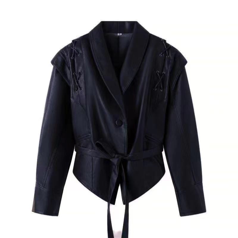 Damen Bikerjacke aus Kunstleder R&B