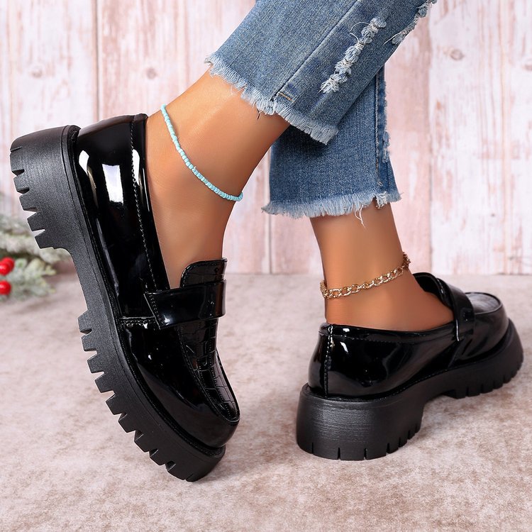 Damen Lackleder Mokassins mit trendiger Profilsohle R&B