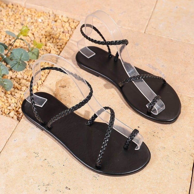 Damen Riemchen-Sandalen mit geflochtenen Details R&B