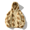 Damen Teddy-Fleecejacke mit Kapuze und großen Taschen