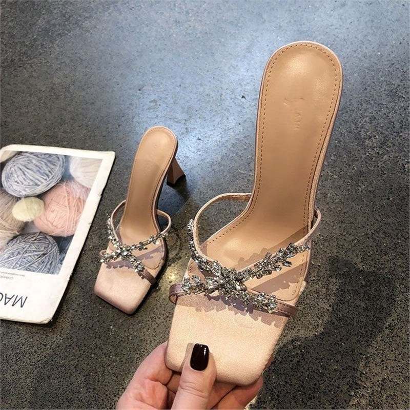 Damen elegante Sandalen mit funkelnden Verzierungen R&B