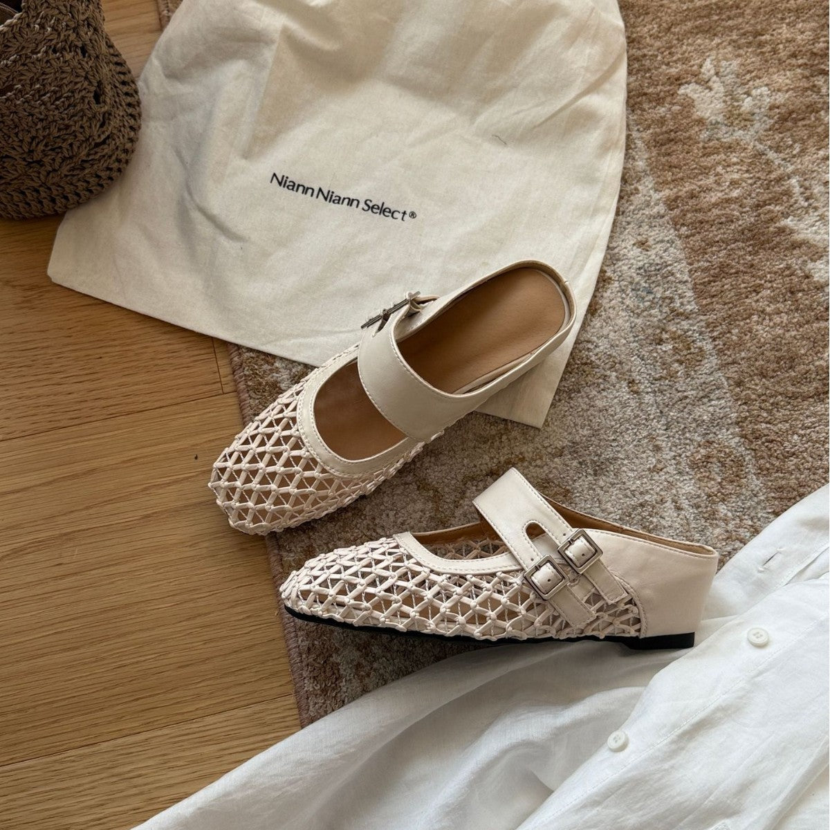 Damen elegante Mary Jane Ballerinas mit modischem Riemchen und hochwertiger Leder-Oberfläche R&B