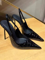 Damen spitze Slingback-Pumps mit glänzender Oberfläche R&B
