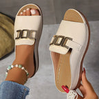Damen elegante Riemchen-Sandalen mit modischer Schnallenverzierung