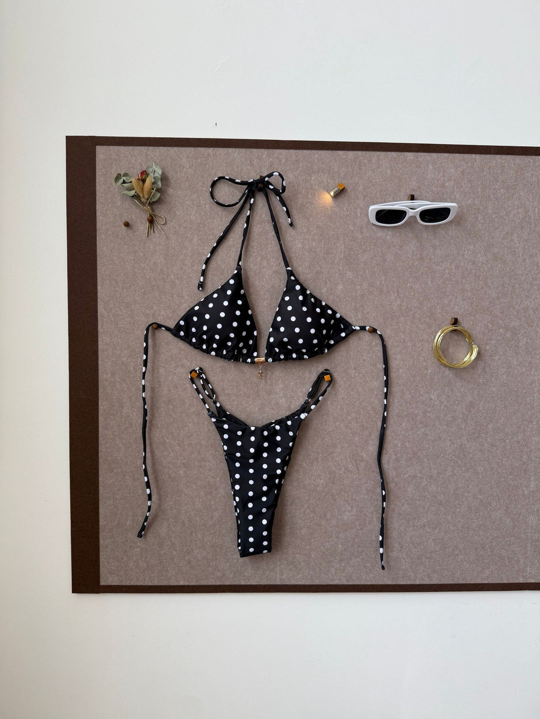 Damen Triangel-Bikini mit verspieltem Punkte-Design R&B