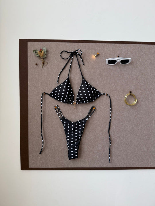 Damen Triangel-Bikini mit verspieltem Punkte-Design R&B