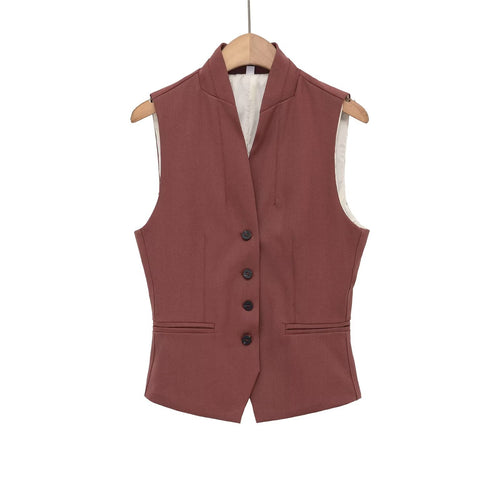 Damen ärmellose Blazerjacke mit eleganter Silhouette und feinen Details R&B