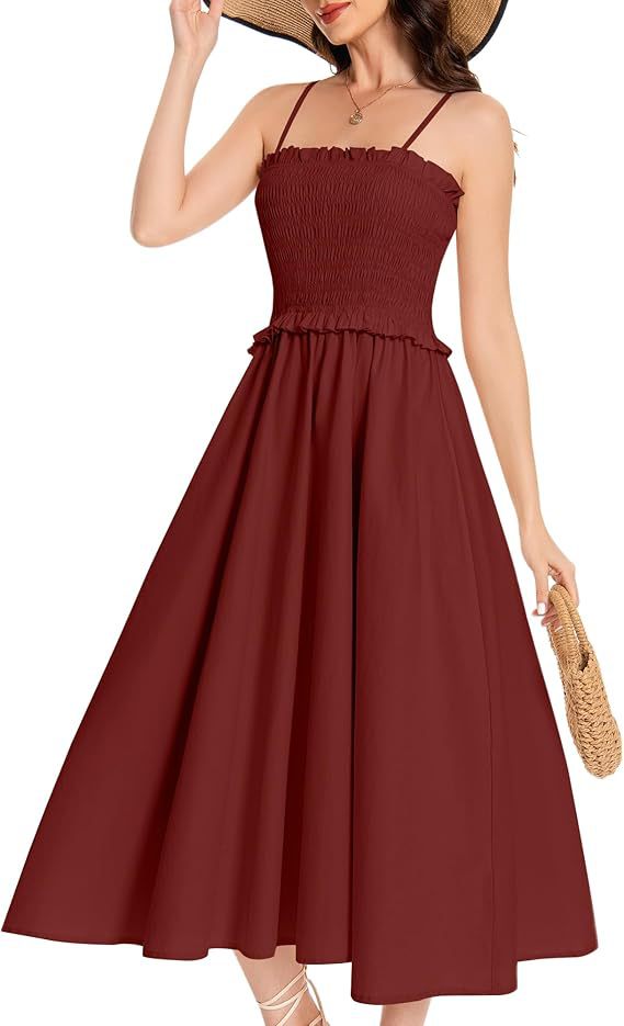 Damen Maxikleid mit elastischem Oberteil und fließendem Rock R&B