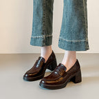 Damen Elegante Loafers mit Blockabsatz R&B