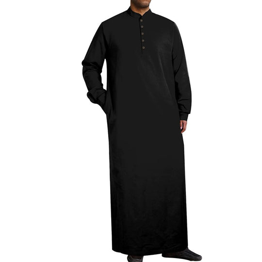 Herren moderner Kaftan mit Knopfleisten-Design und weichem Baumwollmaterial R&B