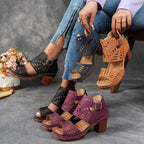 Damen Schnürsandalen im modischen Cut-Out-Design R&B