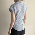 Damen elegante Bluse mit modernen Streifen R&B