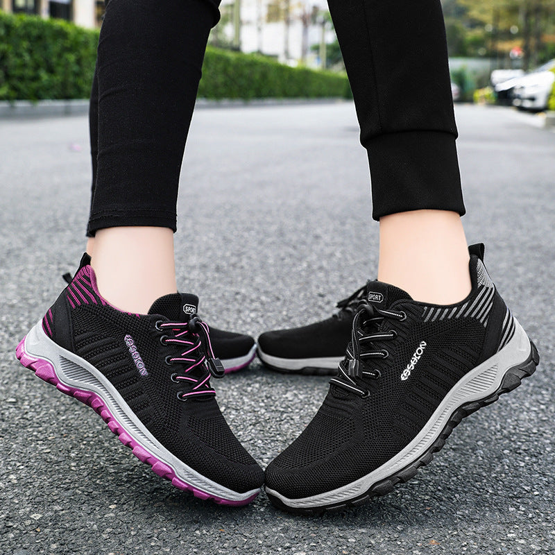 Damen Sportliche Mesh-Laufschuhe mit elastischem Schnürsystem R&B