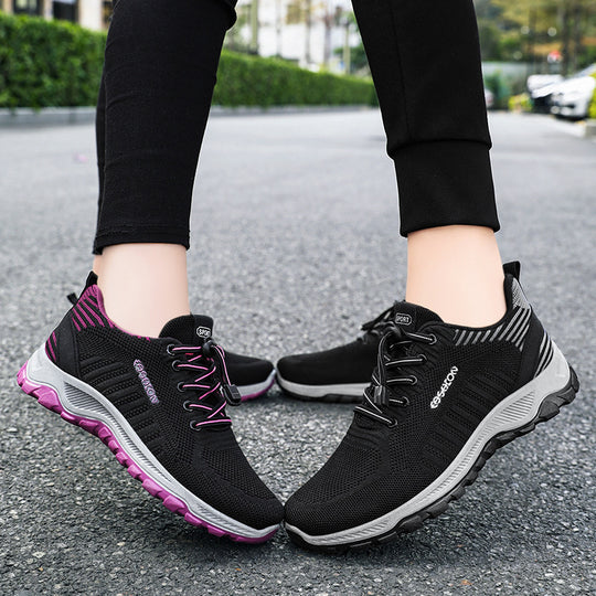 Damen Sportliche Mesh-Laufschuhe mit elastischem Schnürsystem R&B