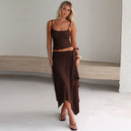 Damen Lässiges Sommerkleid mit asymmetrischem Saum und verstellbaren Trägern R&B