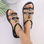 Damen Riemensandalen mit modischen Ornamenten und geflochtenen Details R&B