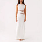 Damen Elegantes Maxikleid mit transparenter Spitze und figurbetontem Schnitt R&B