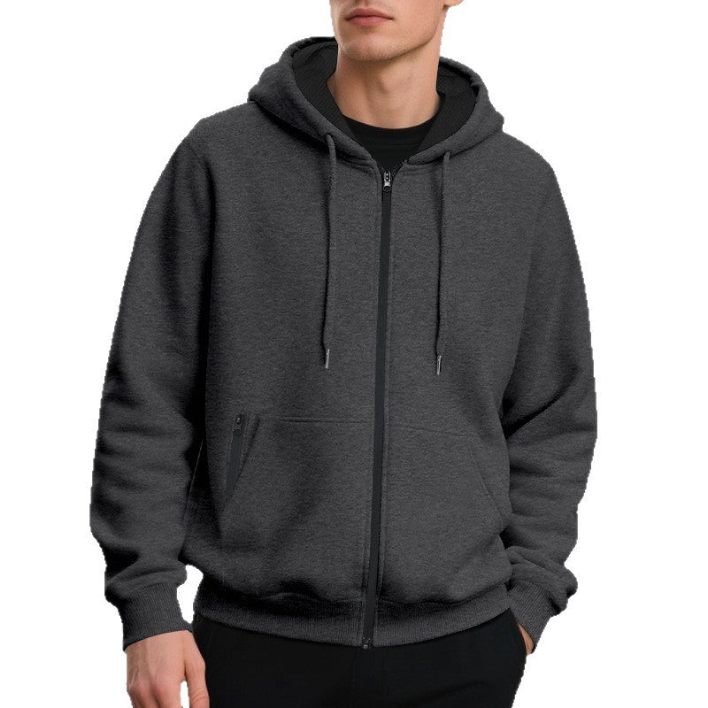 Herren Kapuzenjacke mit leichtem Reißverschluss und praktischen Taschen R&B