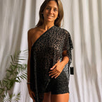 Damen Leichte Strandtunika im Leopardenmuster R&B