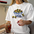 Damen T-Shirt mit kreativem Olivenmotiv R&B