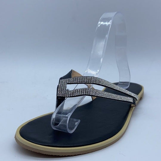 Damen Elegante Zehentrenner mit funkelnden Strassdetails und anatomischer Fußbettgestaltung R&B
