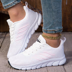 Damen nan gestrickter Schlupf-Sneaker mit elastischem Schaft, Zier-Schnürung und segmentierter Dämpfungssohle R&B