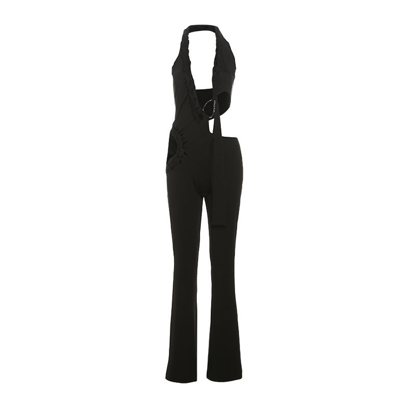 Damen Figurbetonter Overall mit drapierten Details R&B