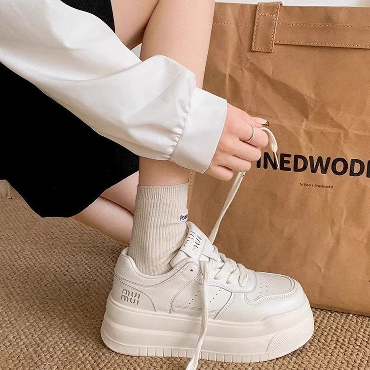Damen Trendige Plateau-Sneaker mit atmungsaktivem Obermaterial und robustem Sohlenprofil R&B