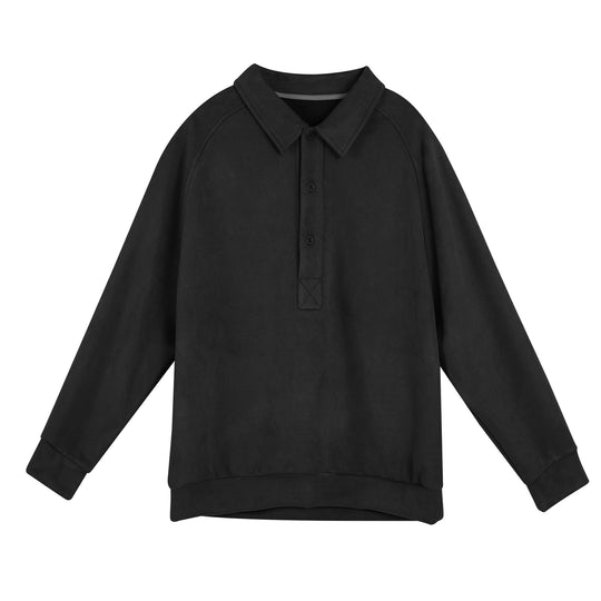 Damen Sportliches Langarm-Polooberteil mit lässigem Kragen und Knopfdetails R&B