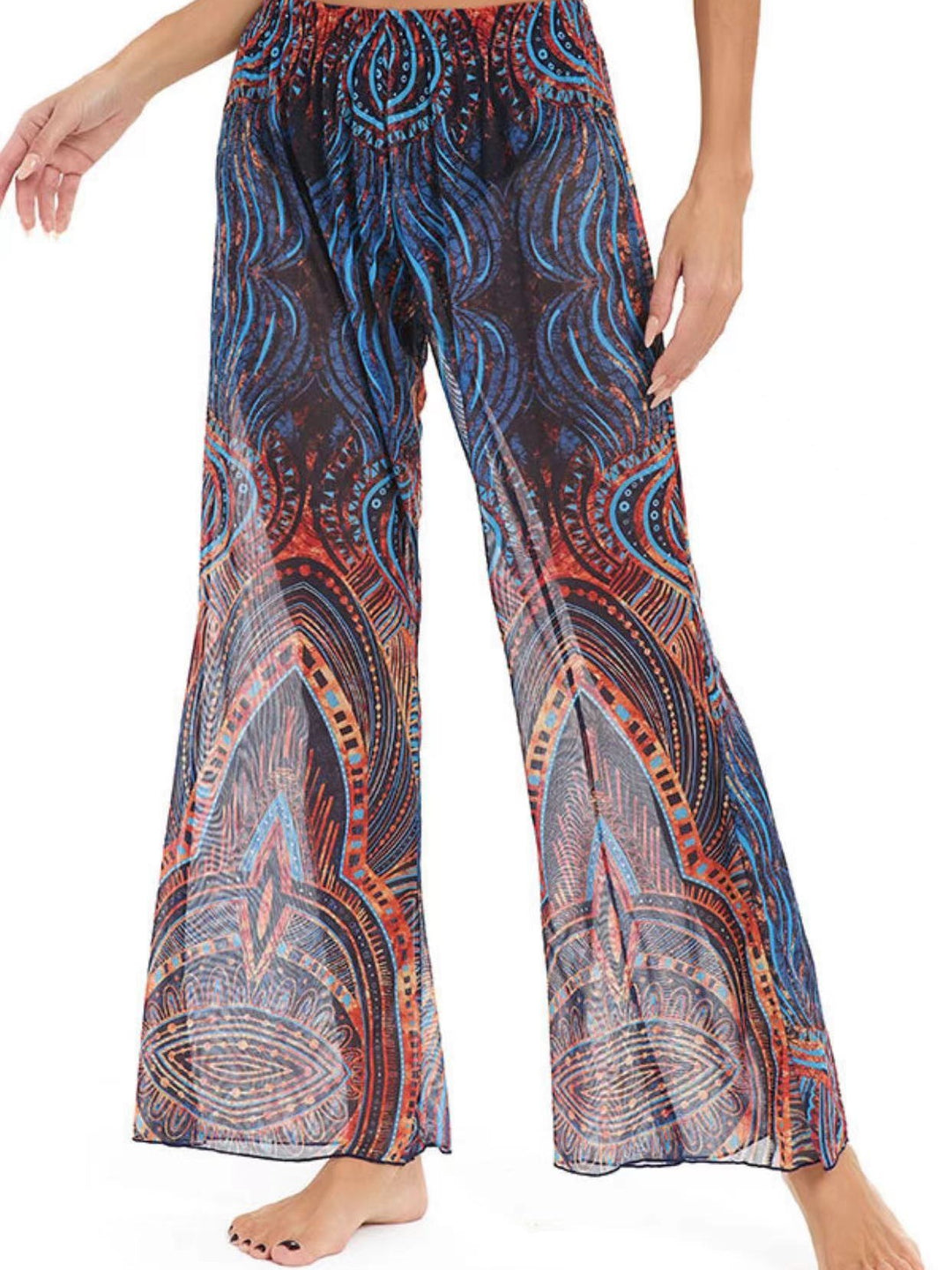 Damen Elegante Strandhose mit floralem Muster R&B