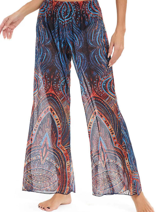 Damen Elegante Strandhose mit floralem Muster R&B