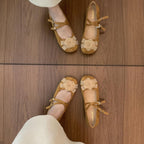 Damen Ballerinas mit Blumenapplikation