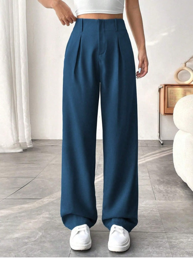 Damen Elegante Bundfaltenhose mit weitem Schnitt R&B