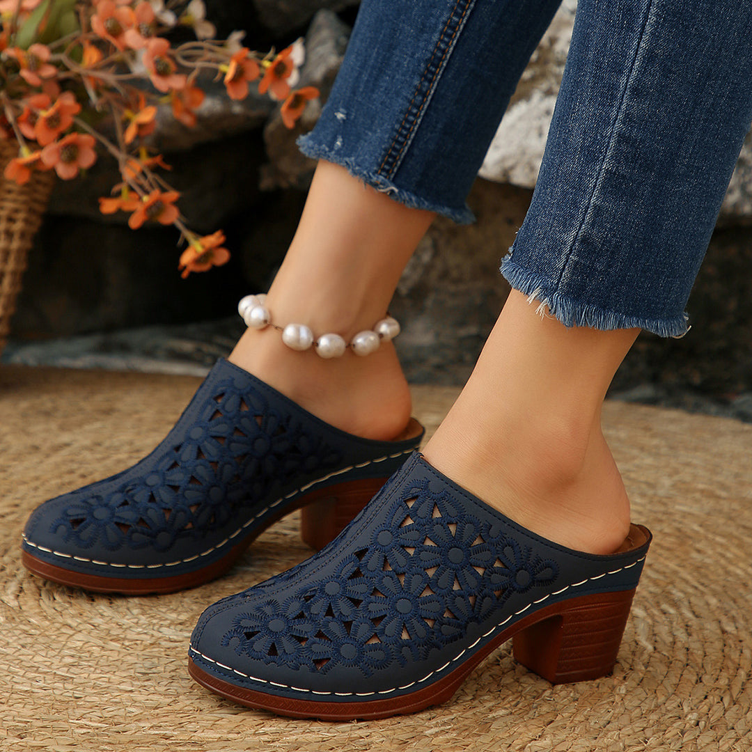 Damen Blumenschnitt Clogs R&B