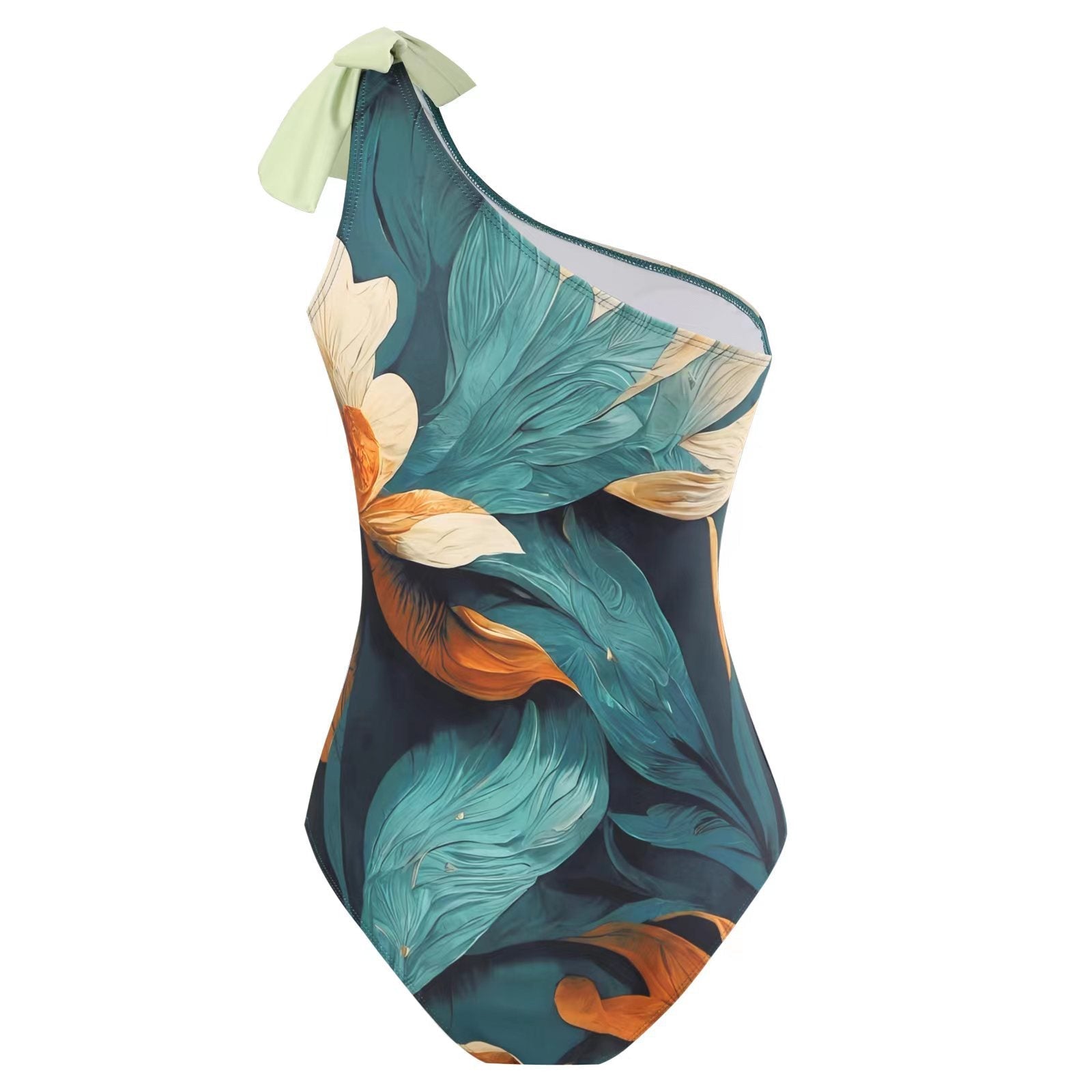 R&B | Damen Badeanzug-Set mit Elegantem Asymmetrischen Design und Verspieltem Rockdetail