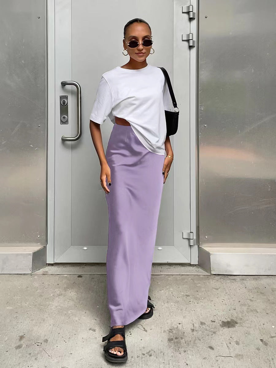 Damen elegantes Maxikleid mit asymmetrischem Schnitt und dekorativem Überwurf R&B